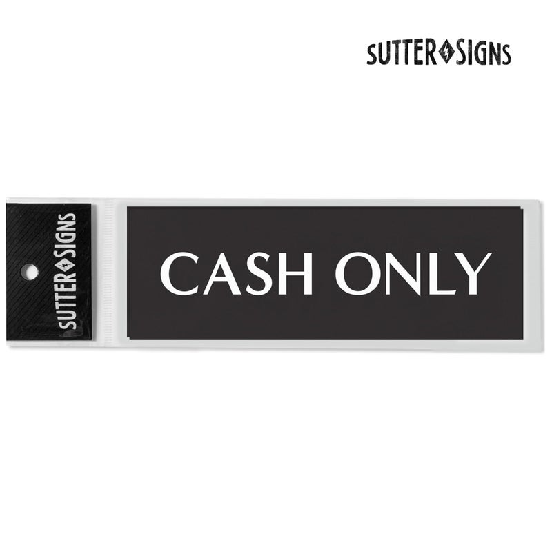 Sutter Signs 3pk Cash Only Stickers | Cash Only Sign for Business | Weatherproof Vinyl Adhesive Decals - Image 3